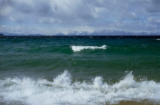 Stormy Lake Tahoe with clouds