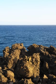 Dry Hardened Lava Rocks Landscape of a Dormant Volcano