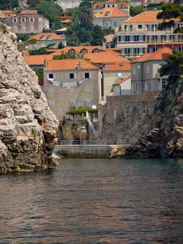 Part of town Dubrovnik view from the sea