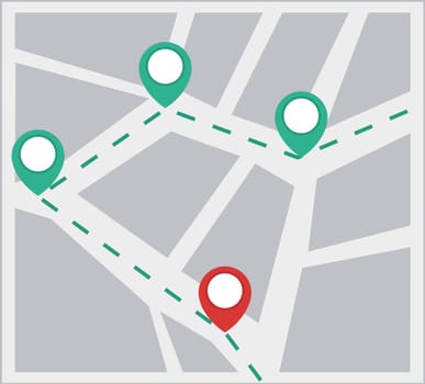 Map with a pins