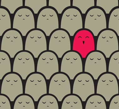 Standing out from the crowd concept