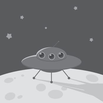 UFO rocket icons alien, space, science,  cartoon