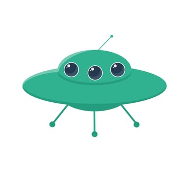 UFO rocket icons alien, space, science,  cartoon