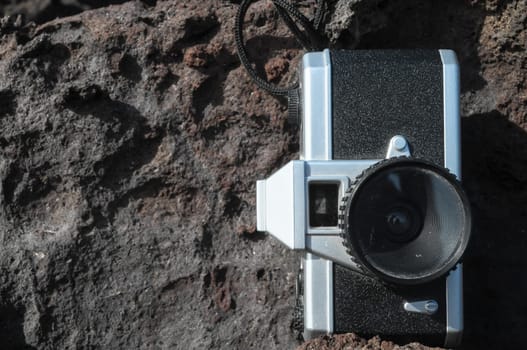 Photography Concept Classic Vintage 35mm Gray Plastic Camera