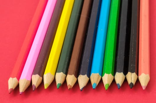 New Pencils Textured Set on a Colored Background