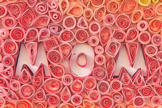 Happy Mother's Day, Word “ MOM “ made from paper