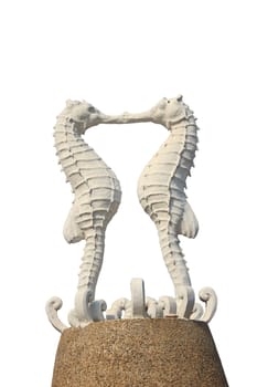 Sea Horse Statue isolated on white background