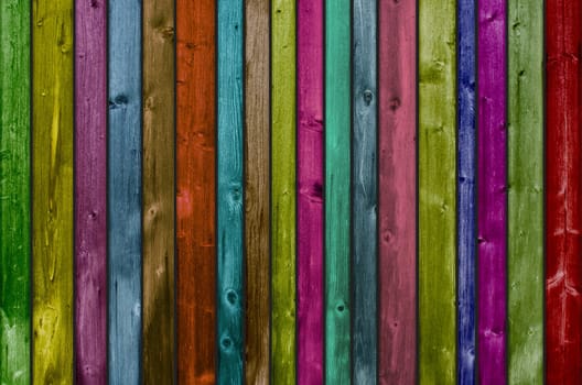 Colorful background made of wooden slats