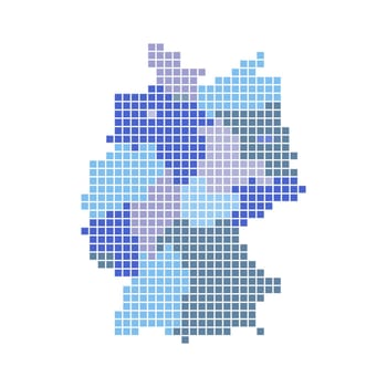 Map of Germany with federal states in shades of blue