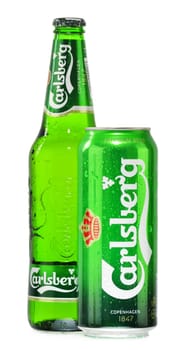 Globaly distributed pale lager beer produced by Carlsberg Group, a Danish brewing company founded in 1847 with headquarters located in Copenhagen, Denmark