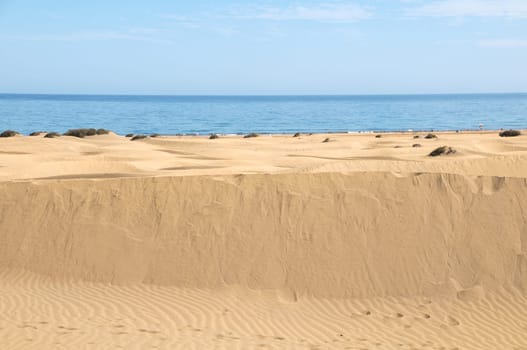 African European Sand Dune Desert Landscape in Gran Canaria Island Spain