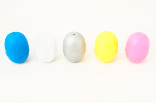 Eggs of a Slot Machine on White Background