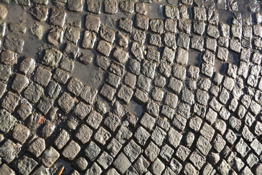 Cobblestone pavement