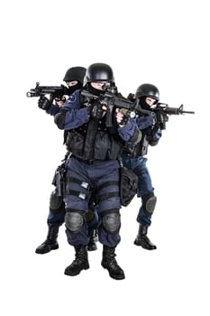 Special weapons and tactics (SWAT) team in action