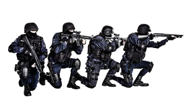 Special weapons and tactics (SWAT) team in action