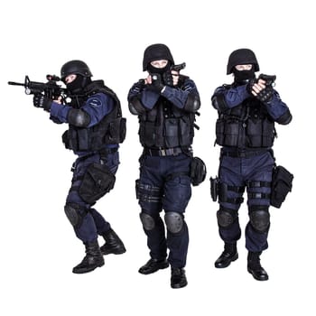 Special weapons and tactics (SWAT) team in action