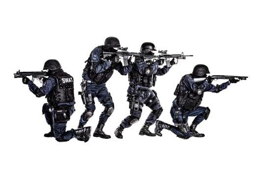 Special weapons and tactics (SWAT) team in action