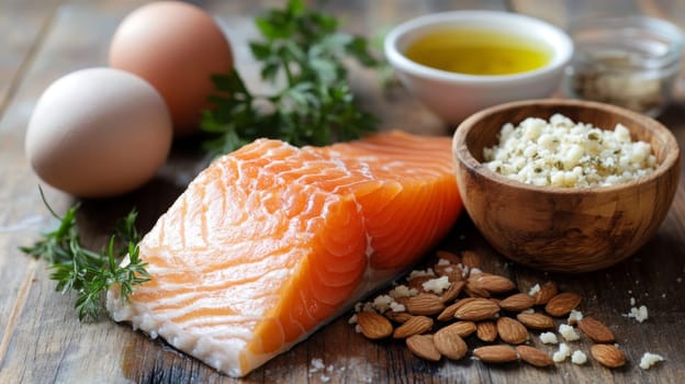 Ketogenic diet. Keto diet concept, Generative AI food