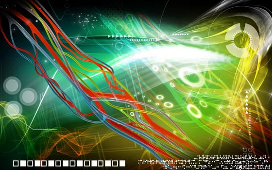 Digital illustration of nerves in colour background