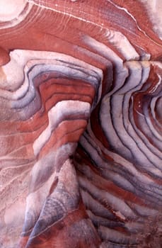 Sandstone gorge abstract pattern formation, Rose City cave, Siq, Petra, Jordan