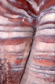 Sandstone gorge abstract pattern formation, Rose City cave, Siq, Petra, Jordan