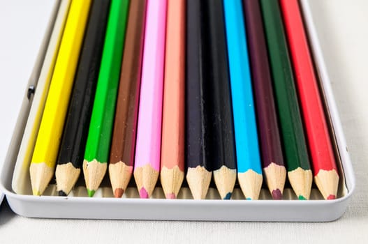 New Pencils Textured Set on a White Background