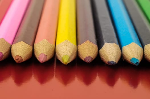 New Pencils Textured Set on a Colored Background