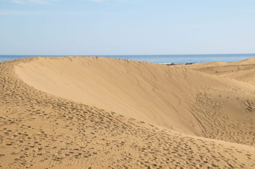 African European Sand Dune Desert Landscape in Gran Canaria Island Spain