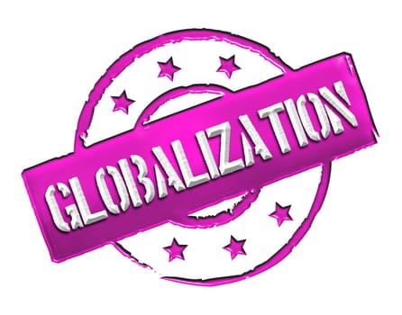 Sign and stamp named globalization colored black.