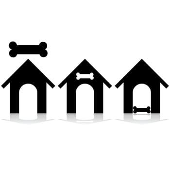 Icon set showing a dog house and a bone
