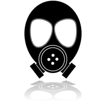 Icon illustration showing a mask used for protection against poisonous gas