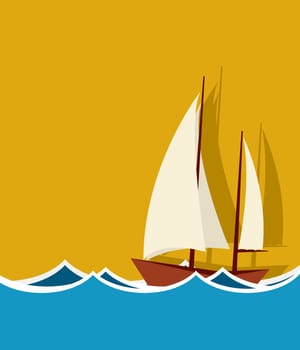 Sailing boat background with room for text