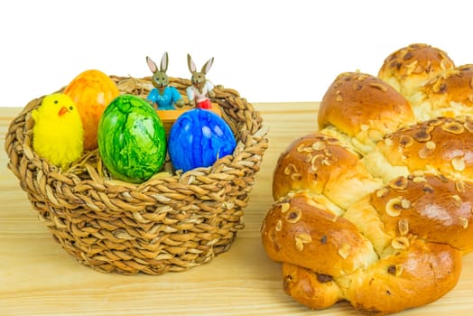 Easter nest with yeast braid