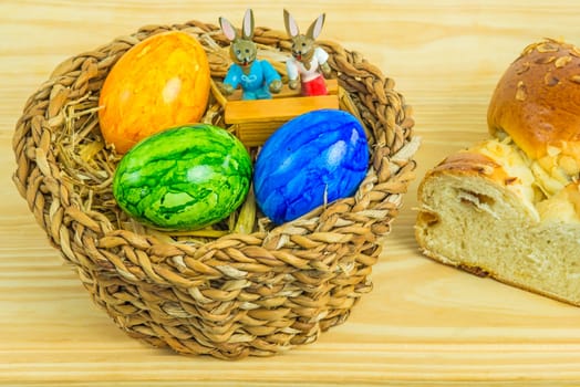 Easter nest with yeast braid