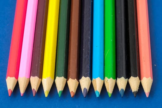 New Pencils Textured Set on a Colored Background