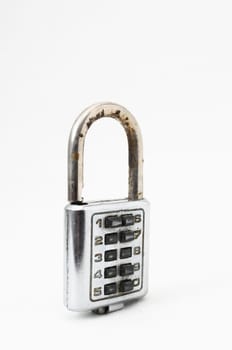 Vintage Used Combination Safe Lockon a White Background