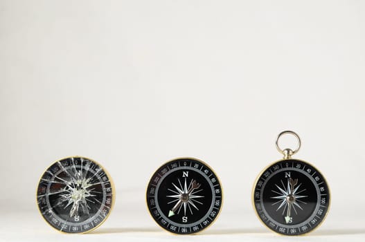 Orientation Concept - Analogic Compass on a White Background