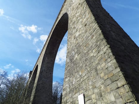 Old railway bridge made of stone today a cycle path