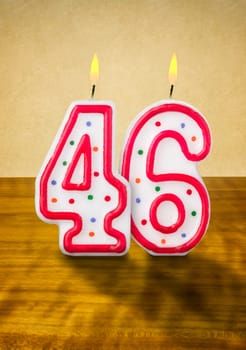 Burning birthday candles number 46