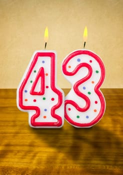 Burning birthday candles number 43
