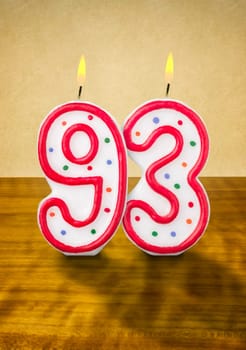 Burning birthday candles number 93