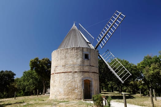 Grimaud,Moulin de la Gardiolle,Moulin St Roch,17th century windmill,Cote d'Azur,Provence - Grimaud,17th century Saint Roch's windmill (Moulin de la Gardiolle,Moulin St Roch),Cote d'Azur,Southern France,Europe