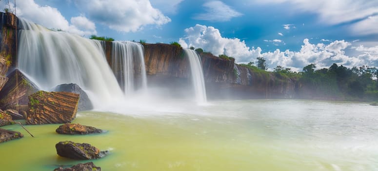 Beautiful Dray Nur waterfall in Vietnam. Panorama