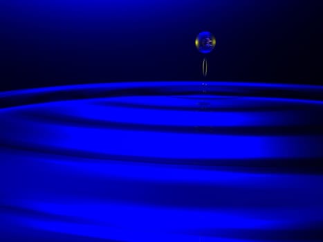 waterdrops on dark-blue background