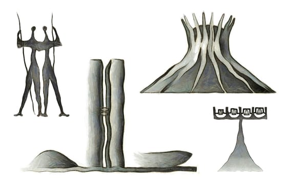 Drawing of the Brasilia landmark - sketch