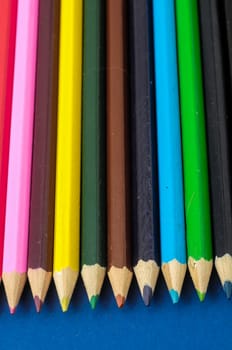 New Pencils Textured Set on a Colored Background