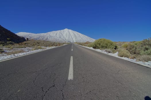 Long Empty Desert Road on a Cludy Day