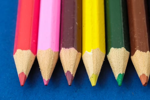 New Pencils Textured Set on a Colored Background