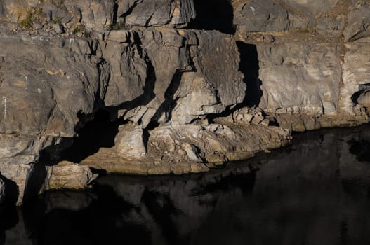 River with Dark Black Water in Canary Islands