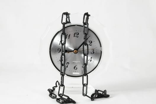 Retro Vintage Alarm Clock on a White Background